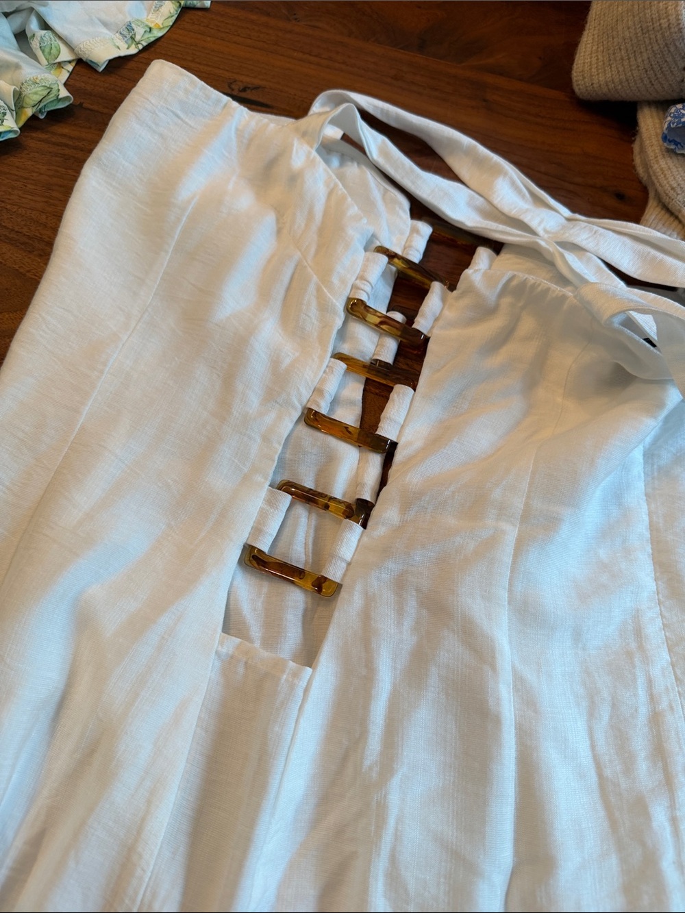 White Strappy Side-Detail Midi Dress - Picture 5 of 6